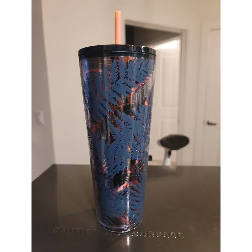 Starbucks Blue and Gold Venti Cold Cup Tumbler